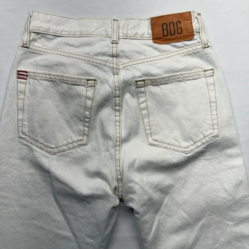 BDG Cowboy Jeans 27 White Ecru High Rise Straight Leg Western Core Retro Iconic